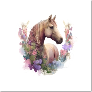 Horse Floral Posters and Art